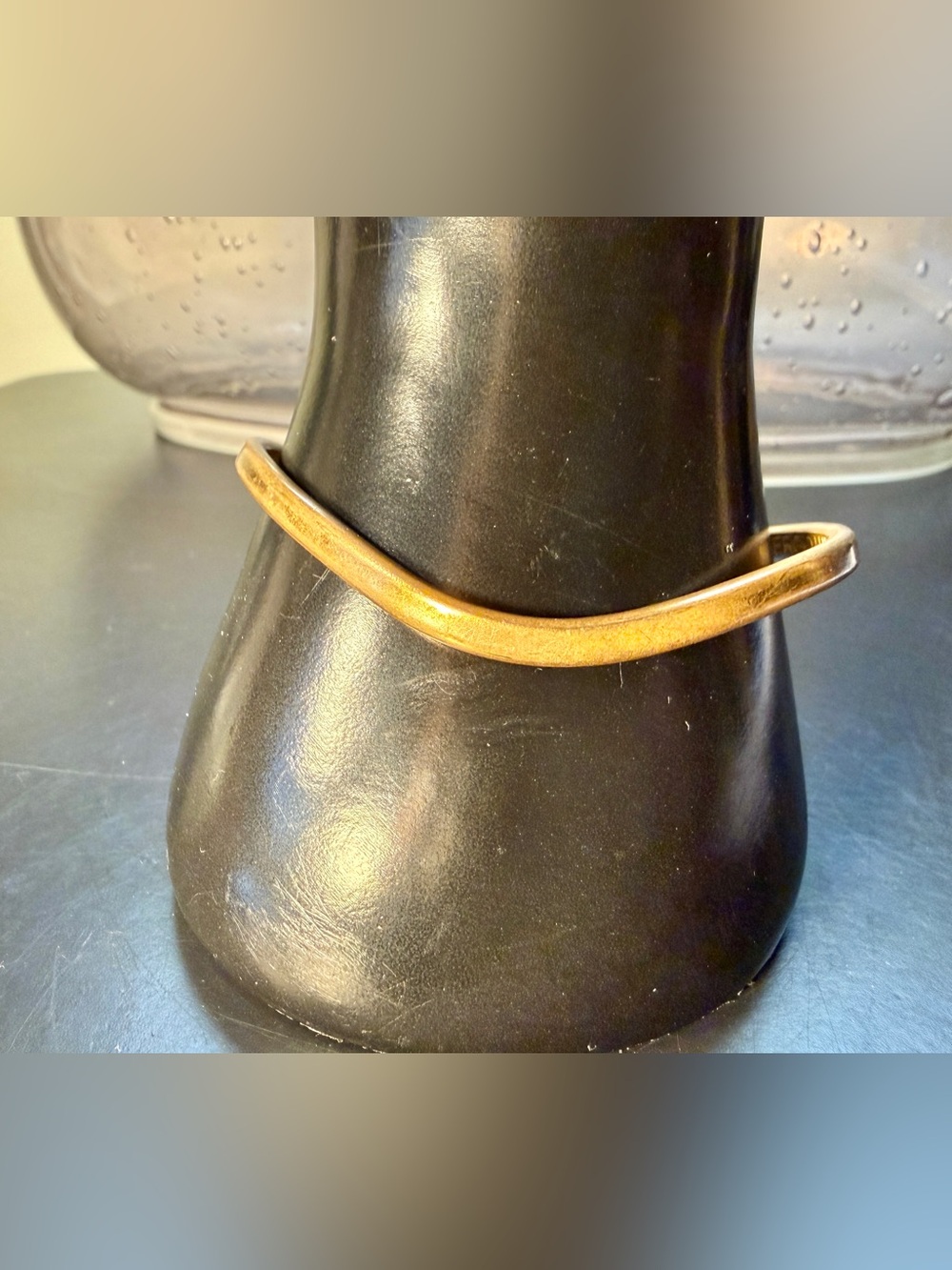 Vintage Minimalist Sergio Lub Brass Wave Cure Bracelet